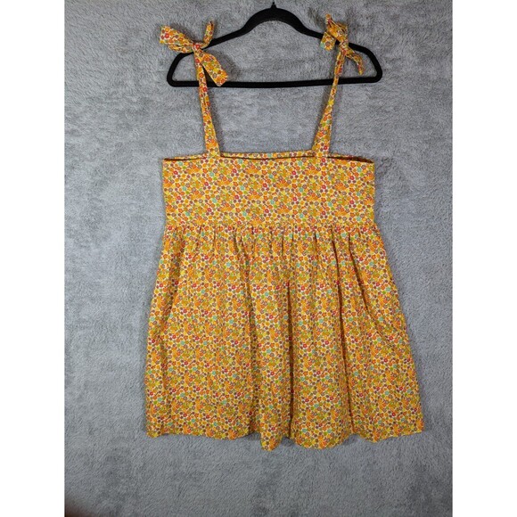Handmade Dresses & Skirts - Handmade Sun Dress Size L/XL yellow floral babydoll summer